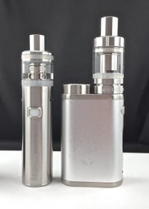 Vergleich der Größe (Breite & Höhe) von Eleaf iJust One und iStick Pico mit Melo 3 Mini.